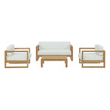 Upland 4 Piece Outdoor Patio Teak Set - BUILDMYPLACE