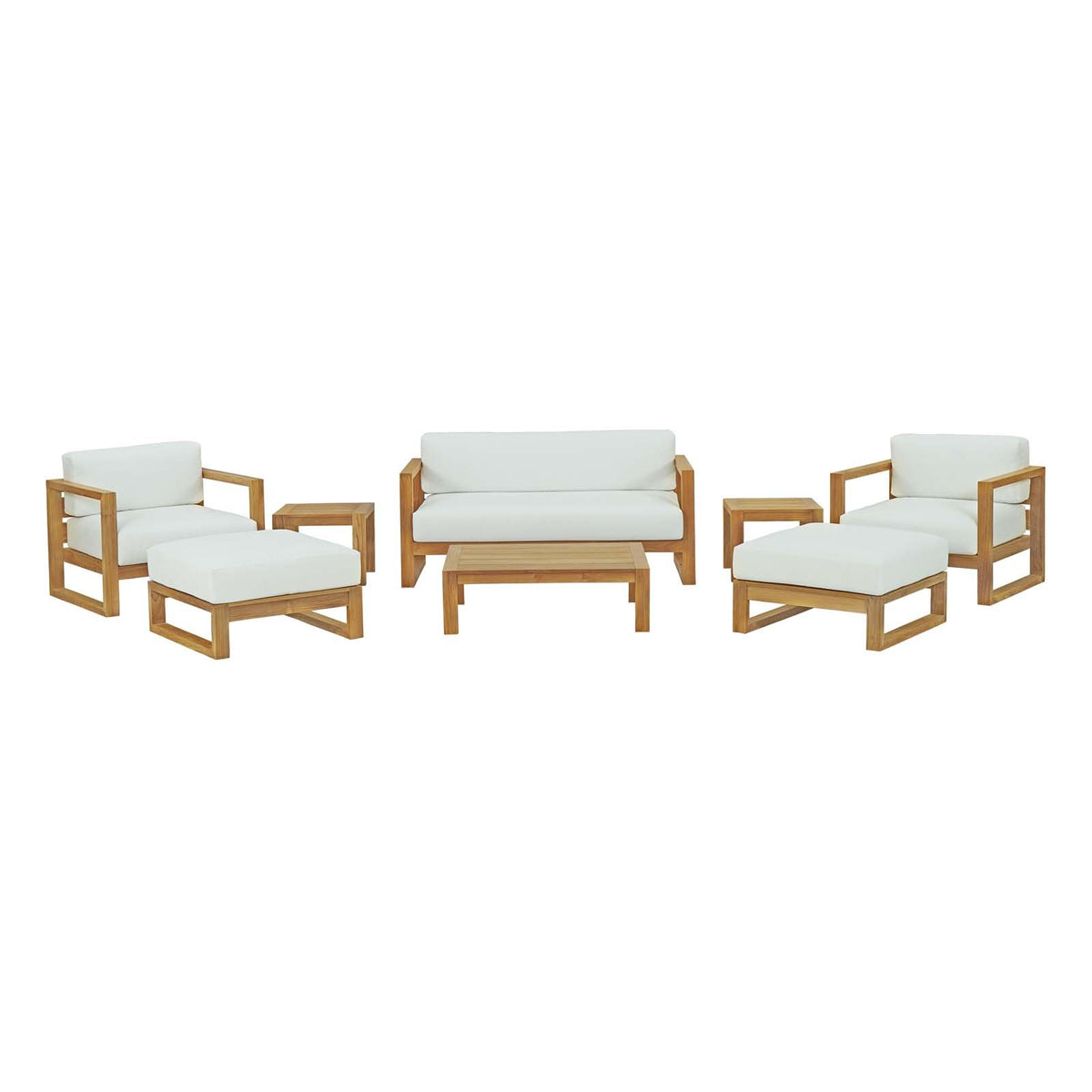 Upland 8 Piece Outdoor Patio Teak Set - BUILDMYPLACE