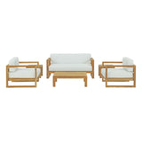 Upland 6 Piece Outdoor Patio Teak Set - BUILDMYPLACE