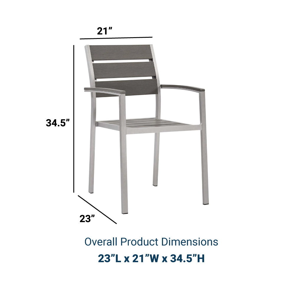 Shore Outdoor Patio Aluminum Dining Armchair - BUILDMYPLACE