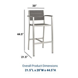 Shore Bar Stool Outdoor Patio Aluminum Set Of 2 - BUILDMYPLACE