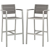 Shore Bar Stool Outdoor Patio Aluminum Set Of 2 - BUILDMYPLACE