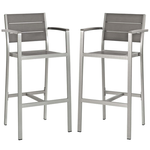 Shore Bar Stool Outdoor Patio Aluminum Set Of 2