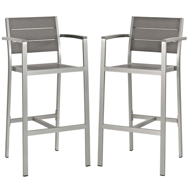 Shore Bar Stool Outdoor Patio Aluminum Set Of 2 - BUILDMYPLACE