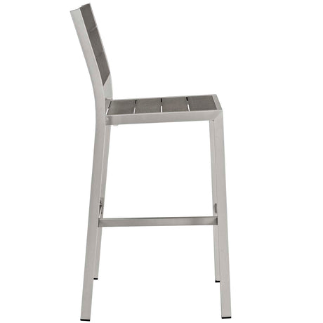 Shore Armless Bar Stool Outdoor Patio Aluminum Set Of 2 - BUILDMYPLACE