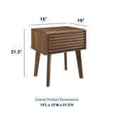 Mid Century Render Modern End Table Nightstand With Four Tapered Wood Legs - Small End Table In Walnut Grain Laminate - BUILDMYPLACE