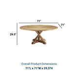 Stitch 71" Round Pine Wood Dining Table - Farmhouse Kitchen And Dining Room Table - BUILDMYPLACE