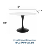 Lippa 48" Oval Wood Top Dining Table - Metal Tapered Base Dining Table - BUILDMYPLACE