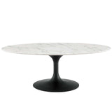Lippa 48" Oval - Shaped Artificial Marble Top Coffee Table -  Dining Table - BUILDMYPLACE