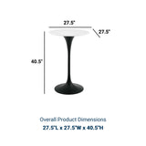 Lippa 28" Round Wood Bar Table In Black Stand - BUILDMYPLACE