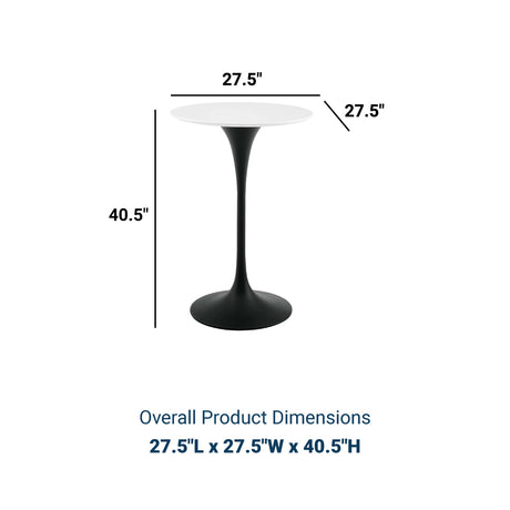 Lippa 28" Round Wood Bar Table In Black Stand - BUILDMYPLACE