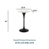 Lippa 28" Round Artificial Marble Bar Table In Black Stand - BUILDMYPLACE