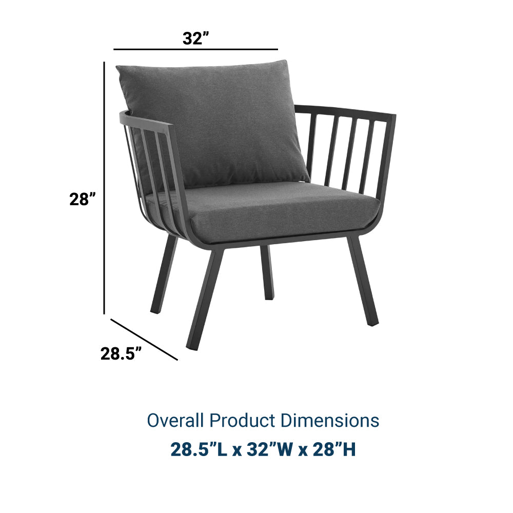 Riverside Outdoor Patio Aluminum Armchair - BUILDMYPLACE