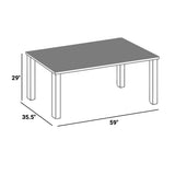 Raleigh 59" Outdoor Patio Aluminum Dining Table