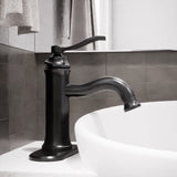 Single-Handle Single Hole Deck Mount Bathroom Sink Faucet with Pop-up Drain in Oil Rubbed Bronze
