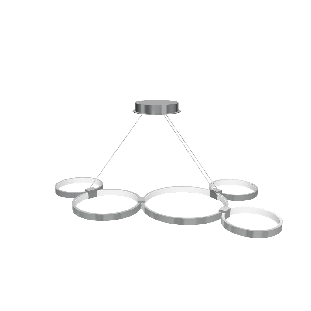 Modern Circular Chandelier, 5-Light, 92W, 3000K (Warm White), 3677 Lumens, Wheel Chandelier, Dimension: 50.1''x31.6''x110''- Aluminum