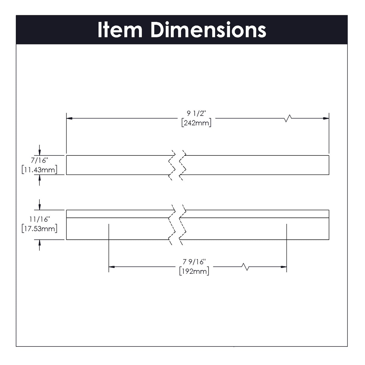 kitchen cabinet pulls 7-9/16 Inch (192mm) Center to Center - Hickory Hardware