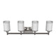 Cylinder Shape Bathroom Light Fixtures with Frosted Glass Shades, 2-Light/3-Light/4-Light, Wall Mount, Vanity Lighting