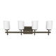 Brushed Nickel Bathroom Light Fixtures with Opal Glass Shades, Wall Mount, 4000K (Cool White), Vanity Lighting, ETL Listed, Cylinder Shape Bath Bar Light