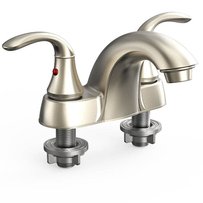 2 Handle Centerset 4-Inch Bathroom Faucet Chrome Polished without Pop-up Drain