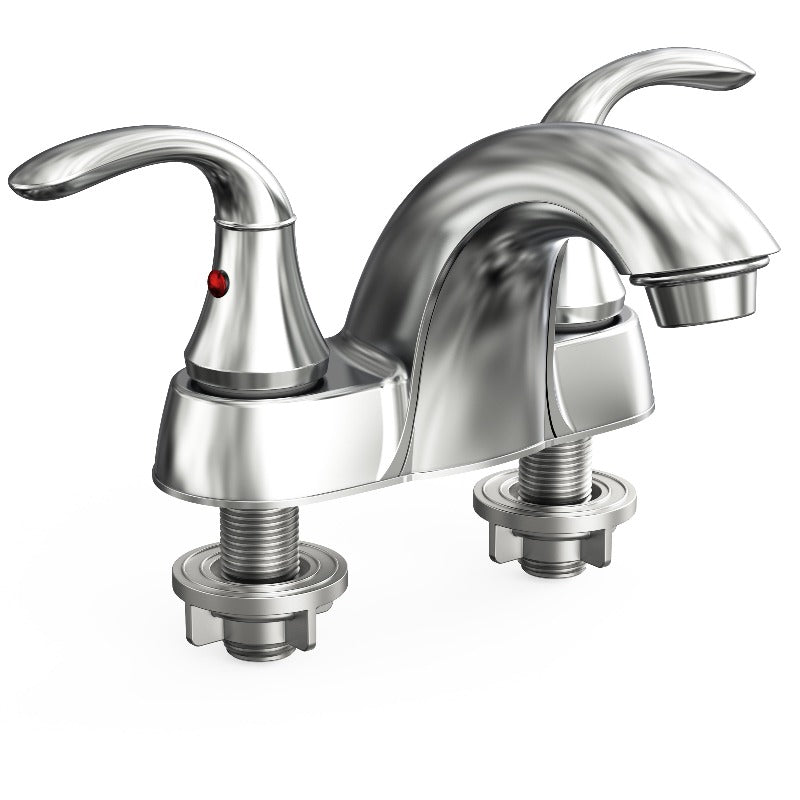 2 Handle Centerset 4-Inch Bathroom Faucet Chrome Polished without Pop-up Drain