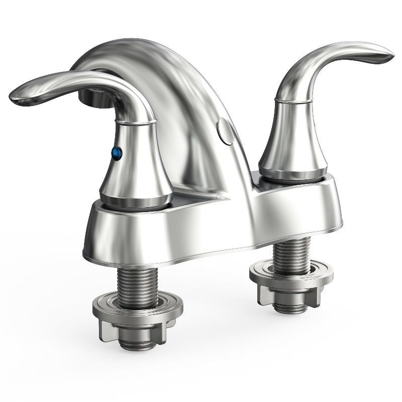 2 Handle Centerset 4-Inch Bathroom Faucet Chrome Polished without Pop-up Drain