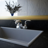 2 Handle Centerset 4-Inch Bathroom Faucet Chrome Polished without Pop-up Drain