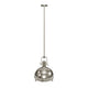 Industrial Pendant Light Fixture, Satin Nickel Finish, Dome Shape, Includes Extension Rods 1x6"+3x12", E26 Base