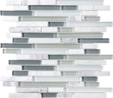 Iceland Random Strip Glass Stone Blend Mosaic