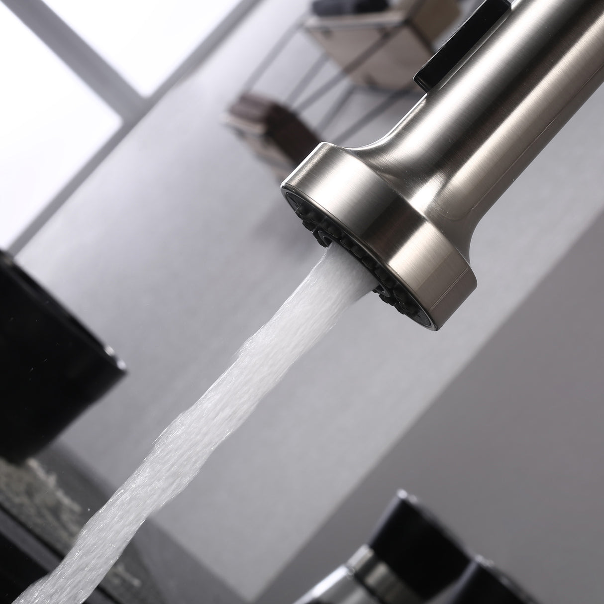 Lanuvio Brass Kitchen Faucet w/ Pull Out Sprayer - Brushed Nickel