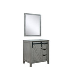 Marsyas 30" Ash Grey Single Vanity, no Top and 28" Mirror