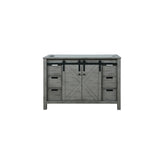 Marsyas 48" Ash Grey Single Vanity, White Quartz Top, White Square Sink and 44" Mirror w/ Faucet