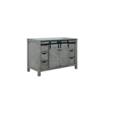 Marsyas 48" Ash Grey Single Vanity, White Quartz Top, White Square Sink and 44" Mirror w/ Faucet