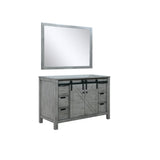 Marsyas 48" Ash Grey Single Vanity, White Quartz Top, White Square Sink and 44" Mirror w/ Faucet
