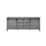 Marsyas 80" Ash Grey Double Vanity Ash Grey, White Quartz Top, White Square Sinks and 30" Mirrors w/ Faucets