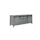 Marsyas 80" Ash Grey Double Vanity Ash Grey, White Quartz Top, White Square Sinks and 30" Mirrors w/ Faucets