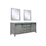 Marsyas 80" Ash Grey Double Vanity, no Top and 30" Mirrors