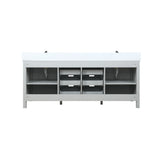 Marsyas 80" Ash Grey Double Vanity Ash Grey, White Quartz Top, White Square Sinks and 30" Mirrors w/ Faucets