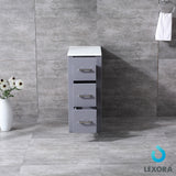 Volez 12" Dark Grey Side Cabinet, Phoenix Stone Top