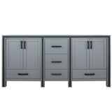 Ziva 72 In. Dark Grey Freestanding Double Bathroom Vanity Cabinet