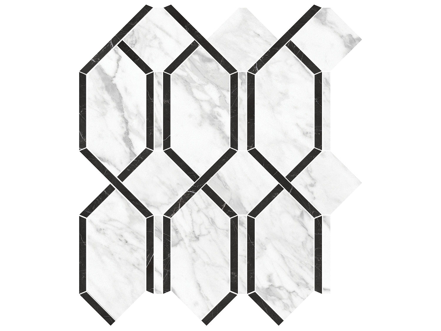 Modella La Marca Statuarietto Polished Glazed Porcelain Mosaic