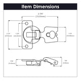 Hinge Concealed 3/4 Inch Overlay Face Frame Self-Close in Polished Nickel - Hickory Hardware