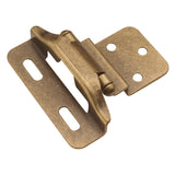 Self Closing Hinge Semi-Concealed 3/8 Inch Inset 1/4 Inch Overlay Face Frame Part Wrap Self-Close (2 Hinges/Per Pack) - Hickory Hardware