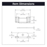 Magnetic Catch 1-1/2 Inch Center to Center in Statuary Bronze - Hickory Hardware