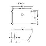 Undermount Bathroom Vanity Sink White Rectangular Porcelain Ceramic with Overflow