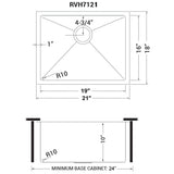 Undermount 16 Gauge Tight Radius Bar Prep Sink Stainless Steel Single Bowl