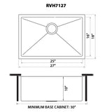 Undermount 16 Gauge Tight Radius Bar Prep Sink Stainless Steel Single Bowl