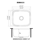 Undermount 16 Gauge Stainless Steel Kitchen Sink Single Bowl