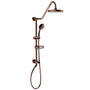 Rain Shower System W/ 8" Showerhead - 36.25"H X 8"W X 23.75"D - Brass - Adjustable Brass Slider - Surface Mounted Shower Systems