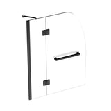 Ivanees 60 In. H x 45 In. W Hinged Frameless French Glass Bathtub Door
